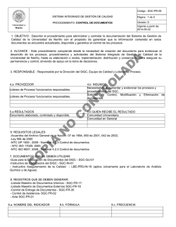 Control de Documentos - Sistema Integrado de Gestión de Calidad
