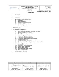 sistema de gestion de calidad procedimiento control de documentos
