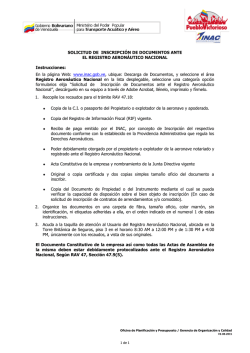 SOLICITUD DE INSCRIPCI&Oacute;N DE DOCUMENTOS ANTE EL