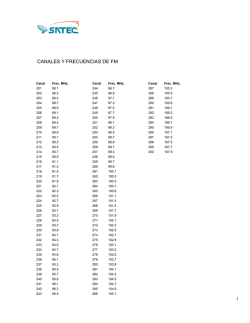 CANALES Y FRECUENCIAS DE FM