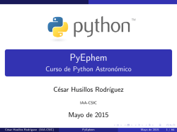 PyEphem - Curso de Python Astron