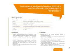 Las Escalas de Inteligencia Wechsler WPPSI-III y Wisc-IV