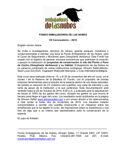 FONDO EMBAJADORES DE LAS NUBES VII Convocatoria – 2015