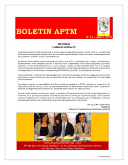 Boletín APTM #21 - Tecnólogos en Ciencias Médicas
