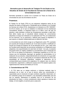 Normativa para el desarrollo de Trabajos Fin de Grado en los