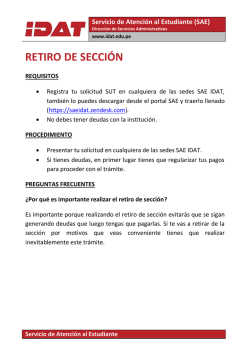 RETIRO DE SECCIÓN - Portal de Servicio de Atención al Estudiante