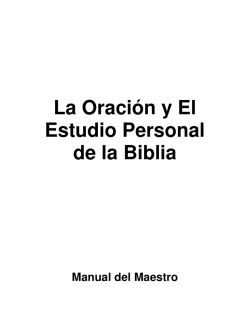 La Oración y El Estudio Personal de la Biblia