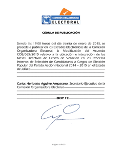 Siendo las 19:00 horas del día treinta de enero de 2015, se procede