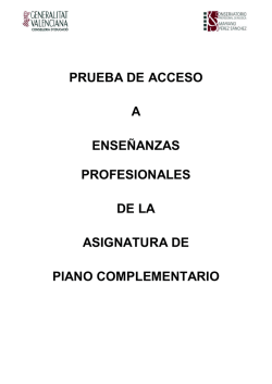 Piano Complementario - Conservatorio de musica Requena