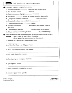 e Follow the model to write complete sentences in the future tense