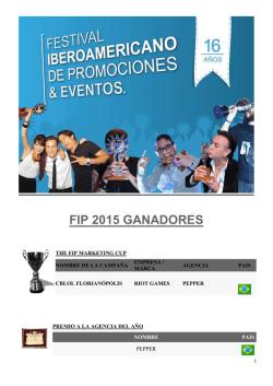 Detalle de Ganadores de Premios Especiales