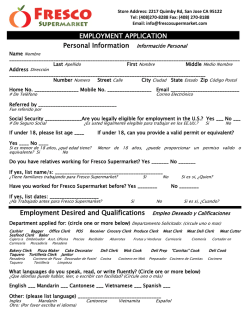Personal Information Información Personal Employment Desired