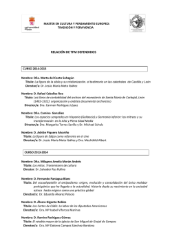 RELACIÓN DE TFM DEFENDIDOS
