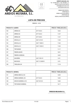 Lista de precios a granel