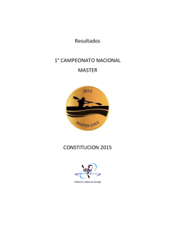 Resultados 1° CAMPEONATO NACIONAL MASTER