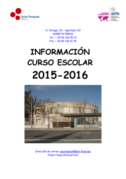 Información curso escolar 2015-2016