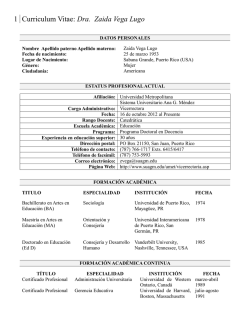 Dra. Zaida Vega Lugo - Sistema Universitario Ana G. M&eacute;ndez