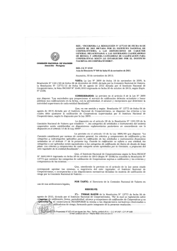 REF.: "INCORPORA LA RESOLUCIÓN N° 13773/15 DE FECHA 06