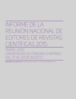 Informe - Reunión Nacional de Editores de Revistas Científicas 2015