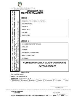 Consulta de Teleproceso. B&uacute;squeda de Inmuebles o por Propietarios.