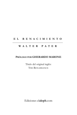 Pater Walter - El Renacimiento