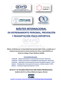 máster internacional en entrenamiento personal, prevención - G-SE