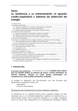 Tema La resistencia y su entrenamiento, el - E