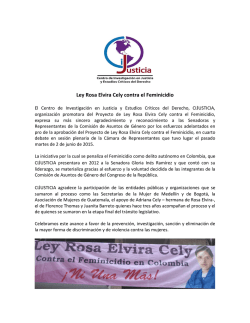Ley Rosa Elvira Cely contra el Feminicidio