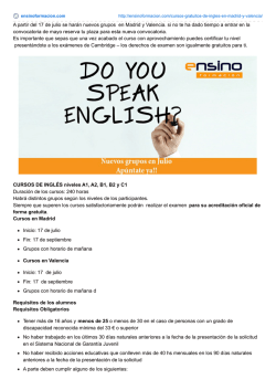Cursos gratuitos de Inglés con acreditación oficial en Madrid y