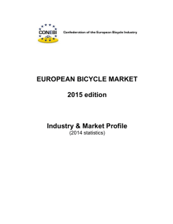 EUROPEAN BICYCLE MARKET 2015 edition Industry