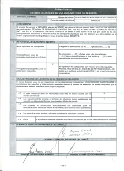 formato nº 22 informe de análisis de una declaratoria de desierto