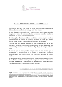 CARTA NAVIDAD CATERING LAS HERMANAS