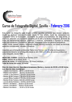 Curso de Fotografía Digital, Sevilla –Febrero2016