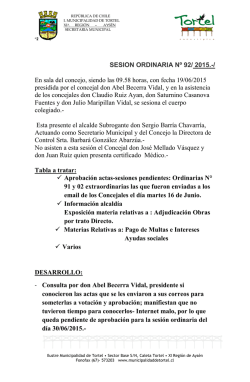 Acta 092 de 2015 - Ilustre Municipalidad de Tortel