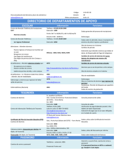 DIRECTORIO DE DEPARTAMENTOS DE APOYO