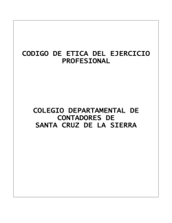 Codigo de etica - Colegio de Contadores de Santa Cruz