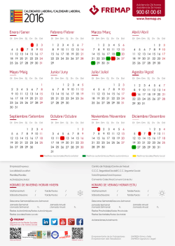 Calendario Laboral 2016 Comunidad Valenciana