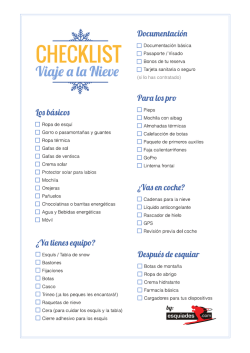 Checklist viaje a la nieve