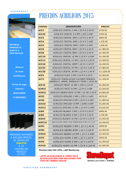 PRECIOS ACRILICOS 2015