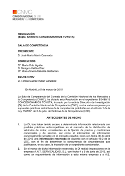 Expte. S/0486/13 CONCESIONARIOS TOYOTA