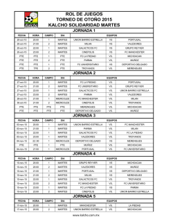rol de juegos kalcho martes