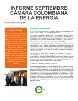 Informe de gestión Septiembre - Cámara Colombiana de la Energía
