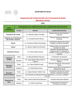 integrantes del comité de ética de la secretaría de salud 2015