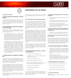 UNIVERSIDAD DE LOS ANDES - Admision UANDES – Universidad
