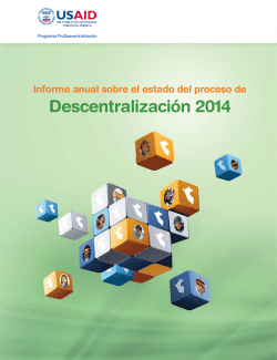 Informe anual sobre el estado del proceso de descentralización 2014