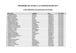 Listado definitivo de excluidos
