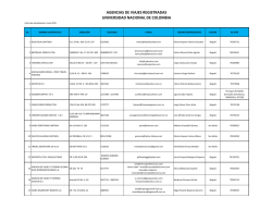 Agencias de viajes registradas - Universidad Nacional de Colombia