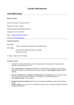Curriculum Vitae (Resumen) Luis Rodolfo Campos