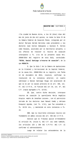 Los jueces Mariano Borinsky, Juan Carlos