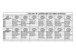 OUR LADY OF LOURDES MAY 2015 EMHC SCHEDULE